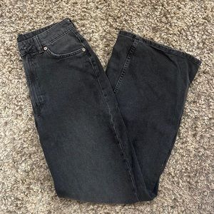 H&M black high rise flare wide leg jeans